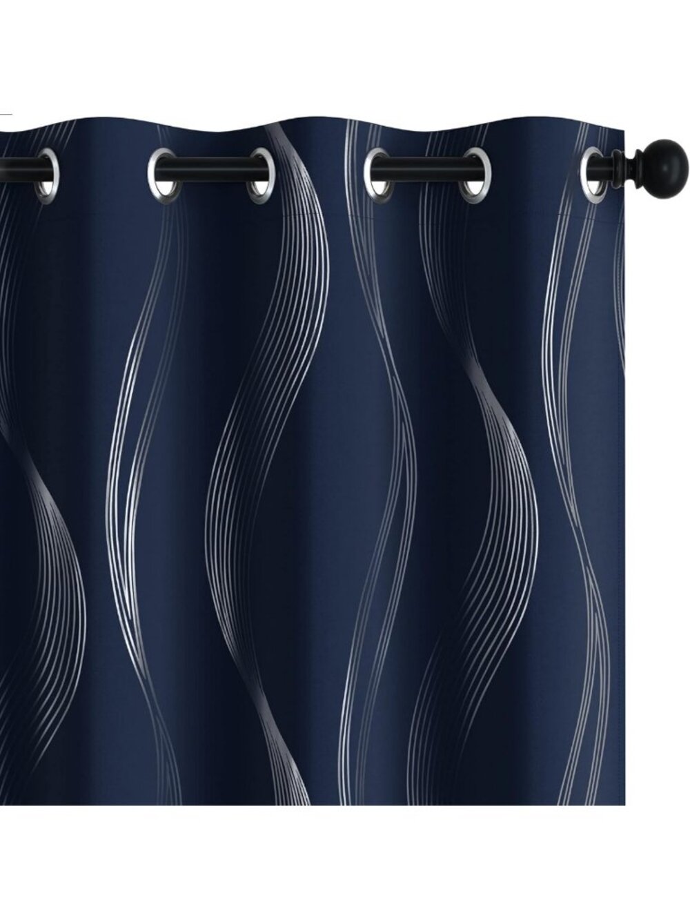 Navy Blue Blackout Curtains 2 Panel Set, Thermal Insulated Grommet Drapes, 42x45